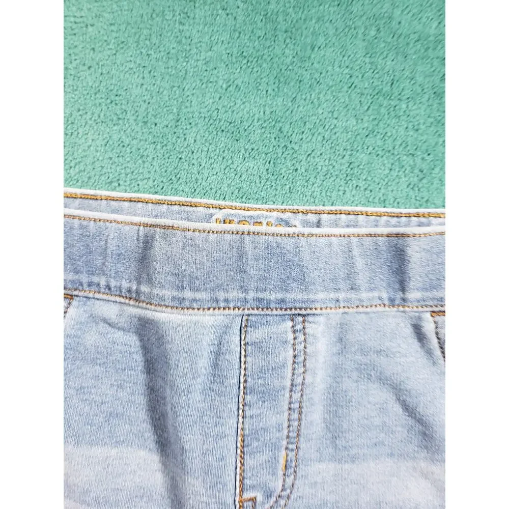 Justice Jeans Size 18 Girls Youth Blue Pants Stretch Pull On Mid Rise Legging